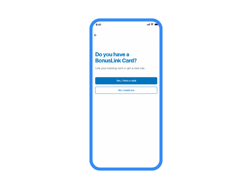 Confirm your BonusLink card